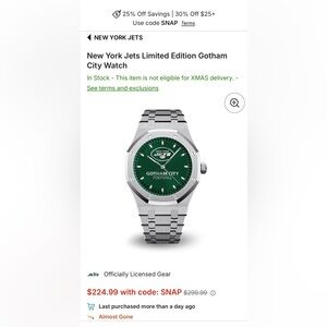 Limited Edition NY Jets Gotham City Watch